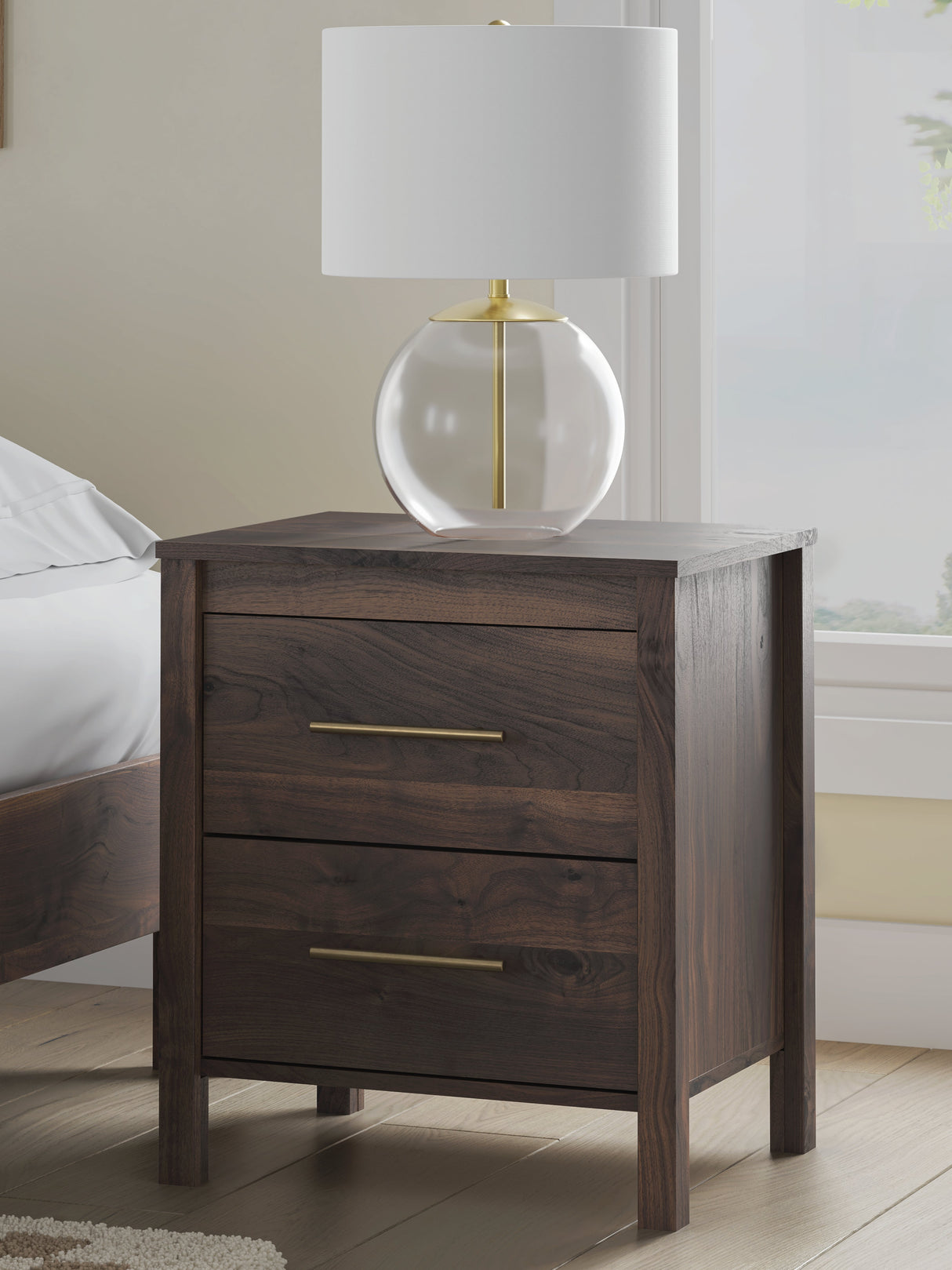 Calverson Mocha Nightstand by Ashley at Eve Furniture