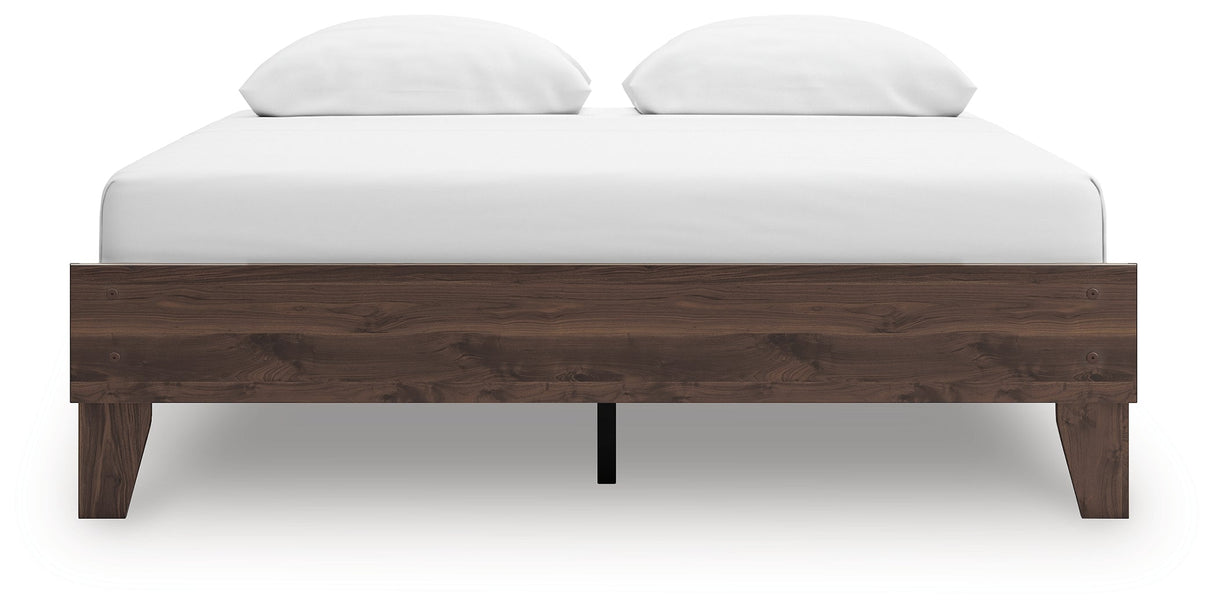 Calverson Mocha Queen Platform Base Bed by Ashley at Eve Furniture