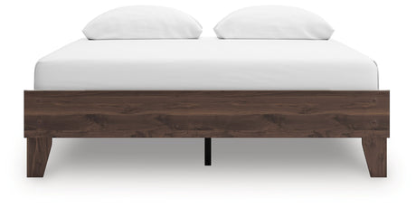 Calverson Mocha Queen Platform Base Bed by Ashley at Eve Furniture