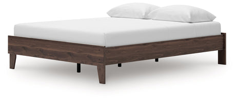Calverson Mocha Queen Platform Base Bed by Ashley at Eve Furniture