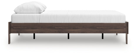 Calverson Mocha Queen Platform Base Bed by Ashley at Eve Furniture