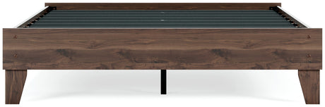 Calverson Mocha Queen Platform Base Bed by Ashley at Eve Furniture