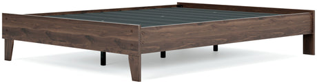Calverson Mocha Queen Platform Base Bed by Ashley at Eve Furniture
