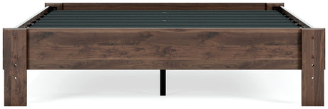 Calverson Mocha Queen Platform Base Bed by Ashley at Eve Furniture