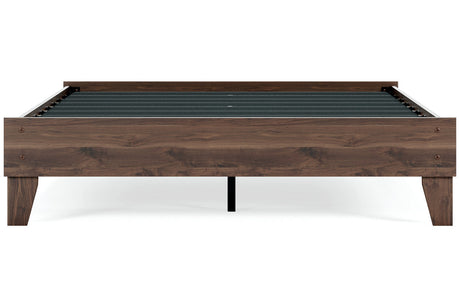 Calverson Mocha Queen Platform Base Bed by Ashley at Eve Furniture