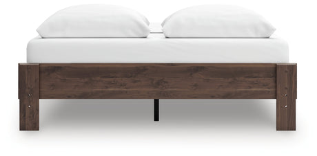Calverson Mocha Queen Platform Base Bed by Ashley at Eve Furniture