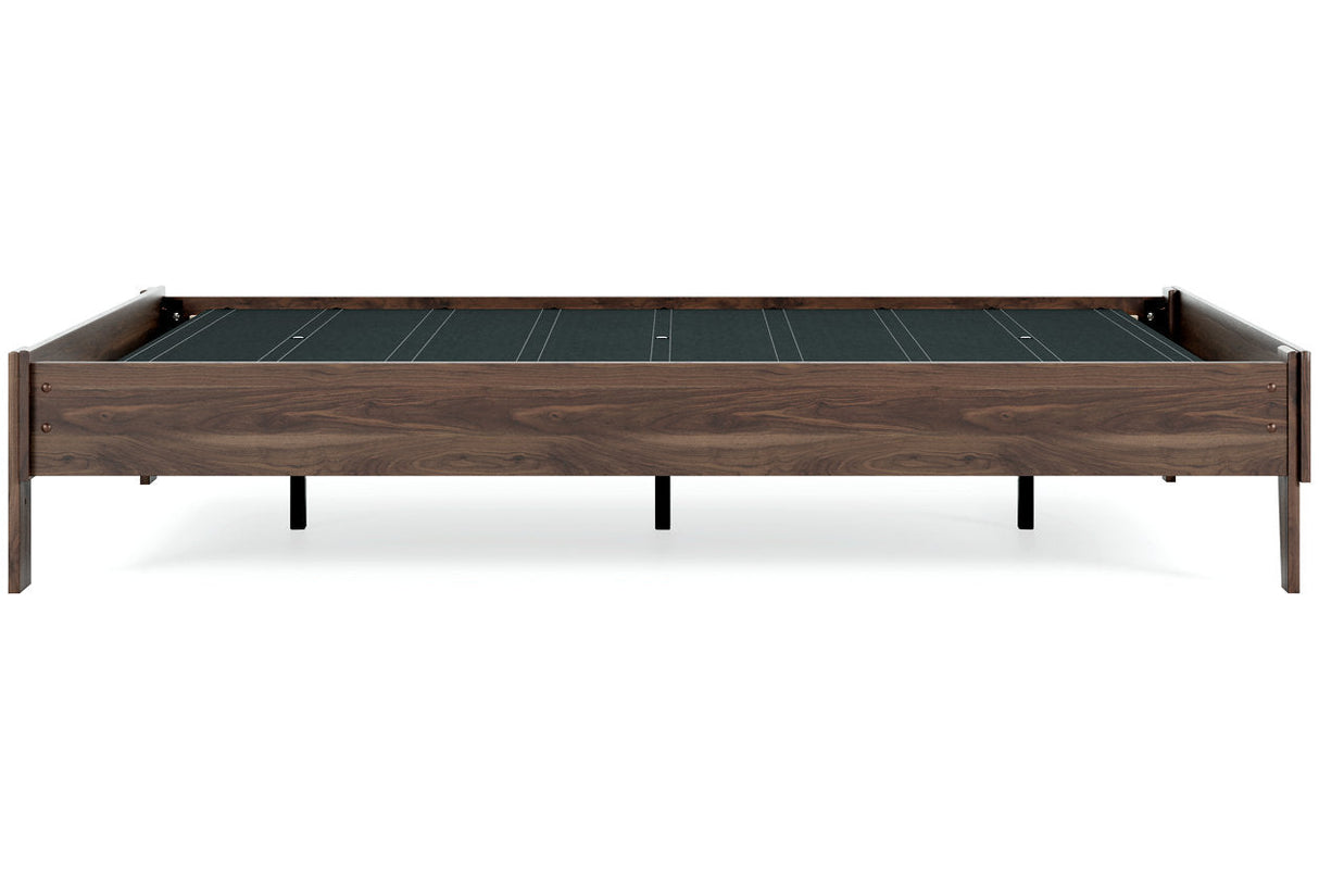 Calverson Mocha Queen Platform Base Bed by Ashley at Eve Furniture