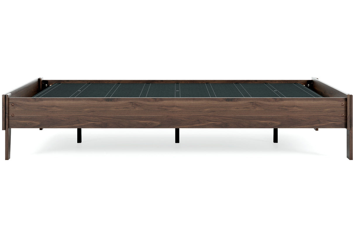 Calverson Mocha Queen Platform Base Bed by Ashley at Eve Furniture
