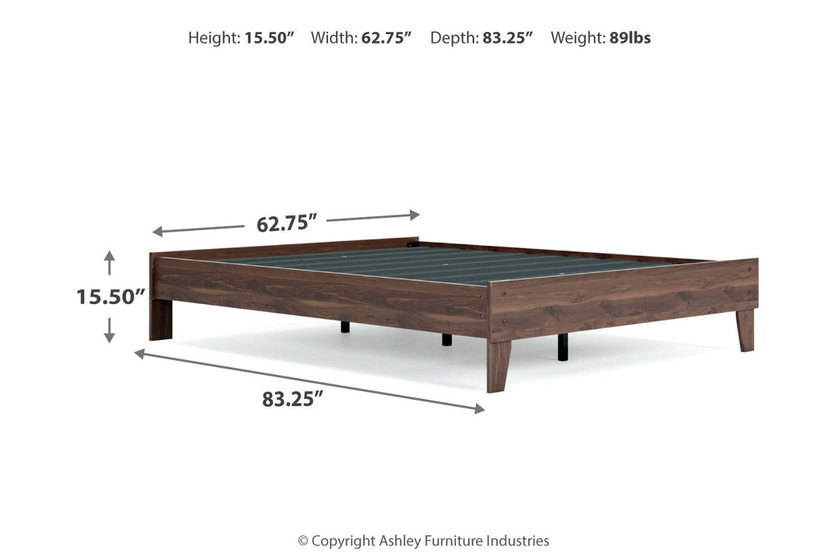 Calverson Mocha Queen Platform Base Bed by Ashley at Eve Furniture