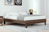 Calverson Mocha Queen Platform Base Bed by Ashley at Eve Furniture