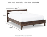 Calverson Queen Platform Bed with 2 Nightstands in Mocha by Ashley at Eve Furniture