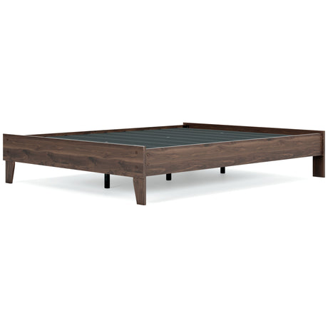 Calverson Queen Platform Bed with Mattress in Mocha