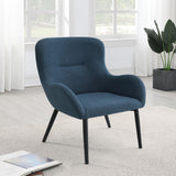 Calvin Aegean Blue Upholstered Modern Arm Accent Chair