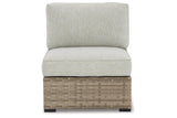 Calworth Beige Outdoor Armless Chair by Ashley at Eve Furniture