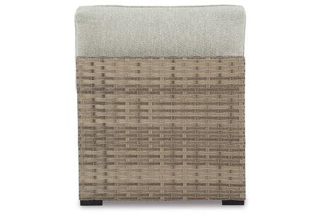 Calworth Beige Outdoor Armless Chair by Ashley at Eve Furniture