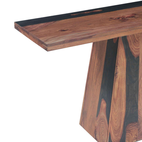 Calypso 57" Console Table in Burnt Sheesham by Home Trends & Design at Eve Furniture