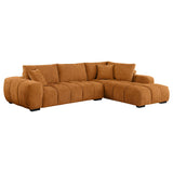 Camacho Upholstered Sectional Sofa with Ottoman Set Orange