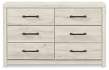 Cambeck Full Panel Bed with 2 Storage Drawers with Dresser in Whitewash