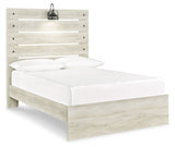 Cambeck Full Panel Bed with Mirrored Dresser, Chest and 2 Nightstands in Whitewash by Ashley at Eve Furniture