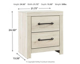 Cambeck King/California King Upholstered Panel Headboard with Mirrored Dresser and 2 Nightstands in Whitewash