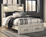 Cambeck Queen Panel Bed with 2 Storage Drawers with Dresser in Whitewash