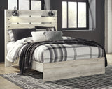 Cambeck Queen Panel Bed with Mirrored Dresser and 2 Nightstands in Whitewash