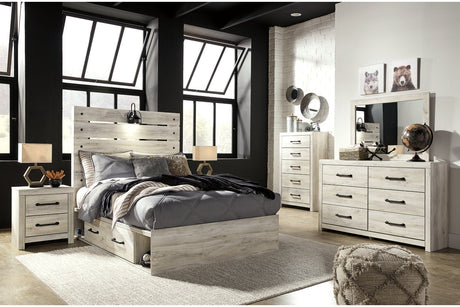 Cambeck Whitewash Full Storage Platform Bed with 2 Drawers by Ashley at Eve Furniture