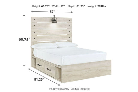 Cambeck Whitewash Full Storage Platform Bed with 4 Drawers by Ashley at Eve Furniture