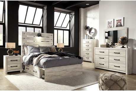 Cambeck Whitewash Full Storage Platform Bed with 4 Drawers by Ashley at Eve Furniture