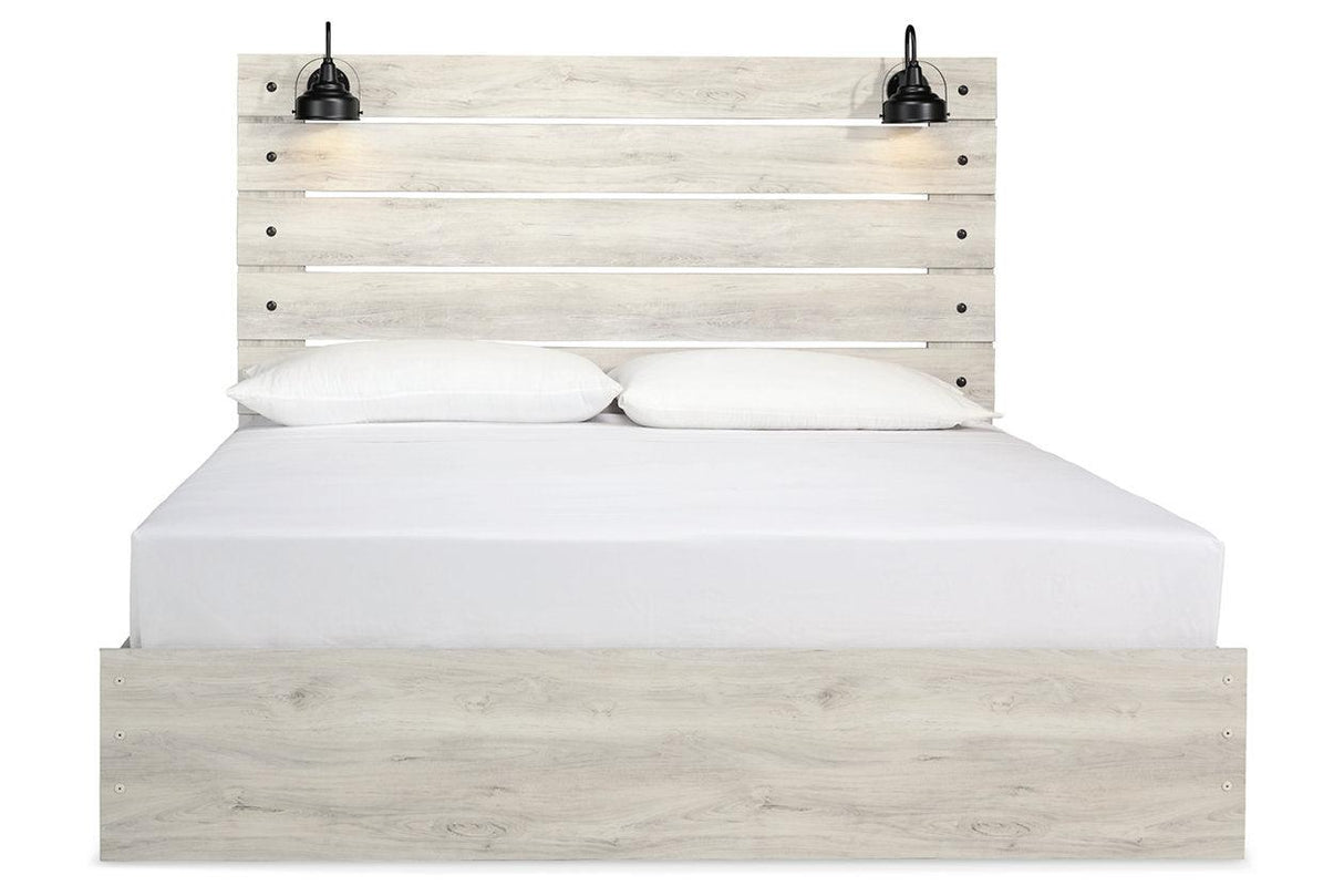 Cambeck Whitewash King Panel Bed by Ashley at Eve Furniture
