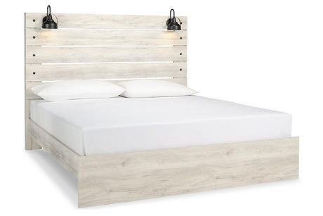 Cambeck Whitewash King Panel Bed by Ashley at Eve Furniture