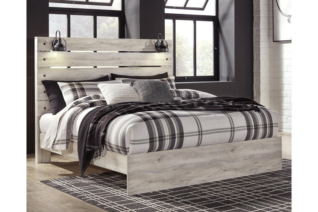Cambeck Whitewash King Panel Bed by Ashley at Eve Furniture