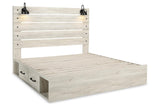 Cambeck Whitewash King Platform Bed with 2 Storage Drawers by Ashley at Eve Furniture