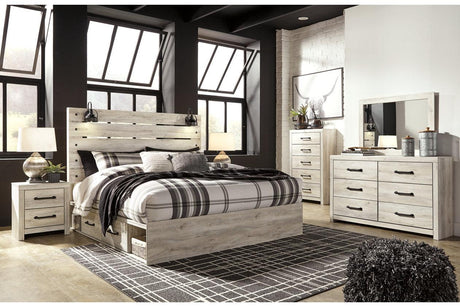 Cambeck Whitewash King Platform Bed with 2 Storage Drawers by Ashley at Eve Furniture