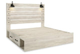 Cambeck Whitewash King Platform Bed with 4 Storage Drawers by Ashley at Eve Furniture
