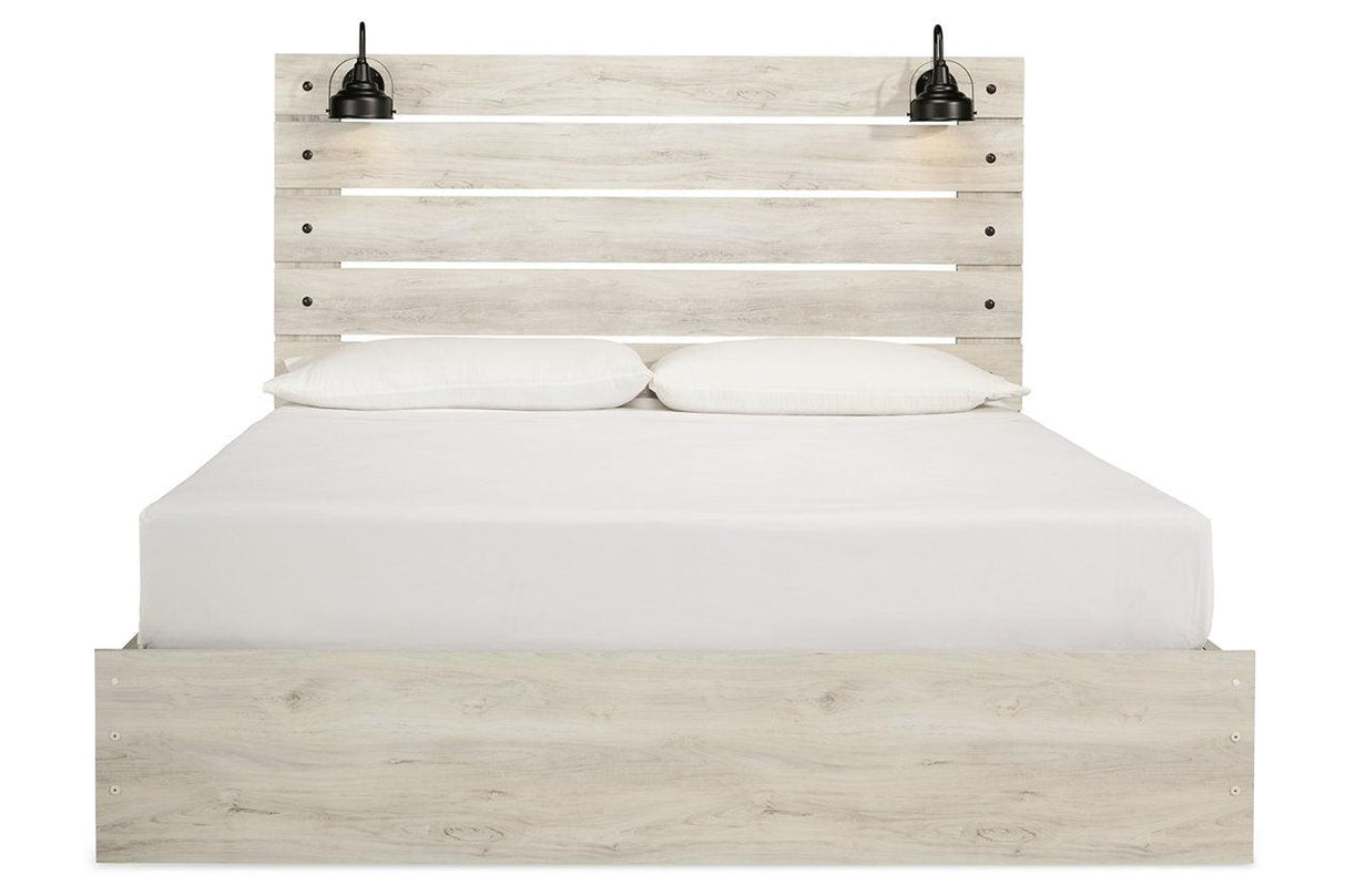Cambeck Whitewash King Platform Bed with 4 Storage Drawers by Ashley at Eve Furniture
