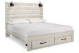 Cambeck Whitewash King Storage Panel Bed by Ashley at Eve Furniture