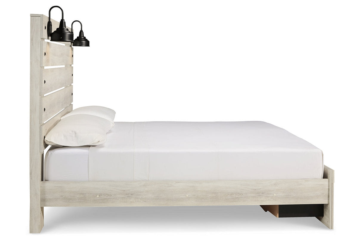 Cambeck Whitewash King Storage Panel Bed by Ashley at Eve Furniture