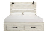 Cambeck Whitewash King Storage Panel Bed by Ashley at Eve Furniture