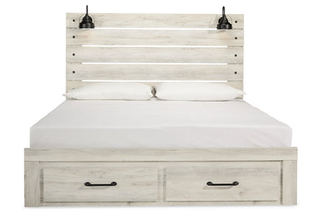 Cambeck Whitewash King Storage Panel Bed by Ashley at Eve Furniture