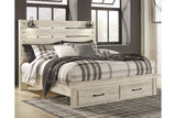 Cambeck Whitewash King Storage Panel Bed by Ashley at Eve Furniture