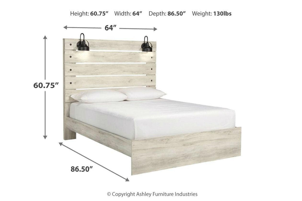 Cambeck Whitewash Queen Panel Bed by Ashley at Eve Furniture