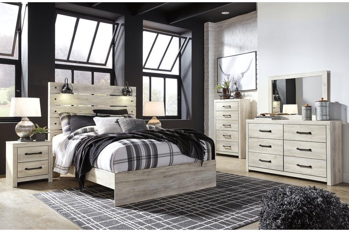 Cambeck Whitewash Queen Panel Bed by Ashley at Eve Furniture