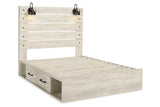 Cambeck Whitewash Queen Platform Bed with 4 Storage Drawers by Ashley at Eve Furniture