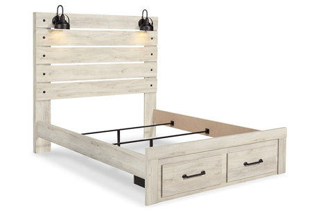 Cambeck Whitewash Queen Storage Panel Bed by Ashley at Eve Furniture