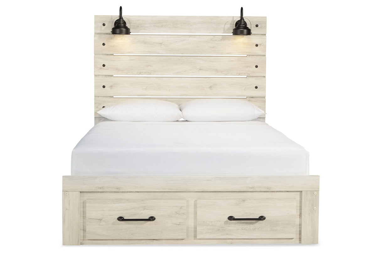 Cambeck Whitewash Queen Storage Panel Bed by Ashley at Eve Furniture