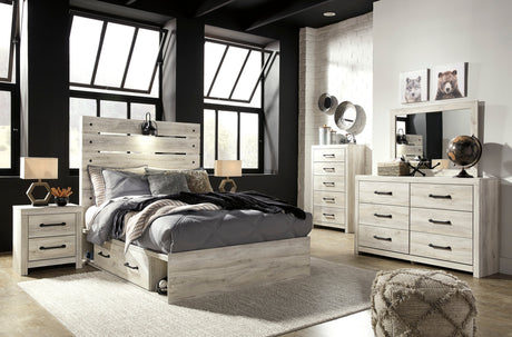 Cambeck Whitewash Storage Youth Platform Bedroom Set with 2 Drawers by Ashley at Eve Furniture