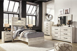 Cambeck Whitewash Twin Panel Bed by Ashley at Eve Furniture