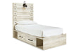 Cambeck Whitewash Twin Storage Platform Bed with 2 Drawers by Ashley at Eve Furniture