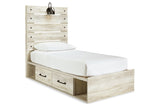 Cambeck Whitewash Twin Storage Platform Bed with 2 Drawers by Ashley at Eve Furniture